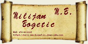 Milijan Bogetić vizit kartica